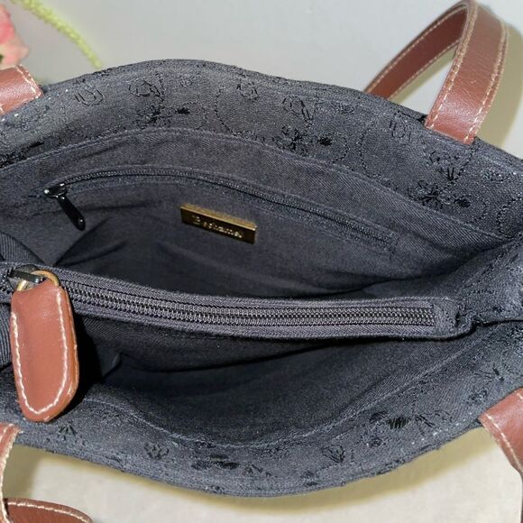 Bechamel Embroidered Tote with Leather Trim Black Small - Picture 6 of 7